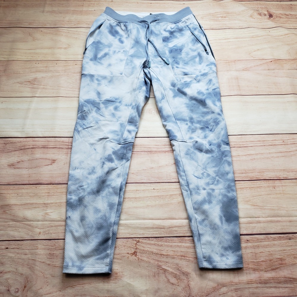 Lululemon At Ease Jogger Mens M Blue Grey Tie Dye Textured Sweatpants LM5ANUS‎